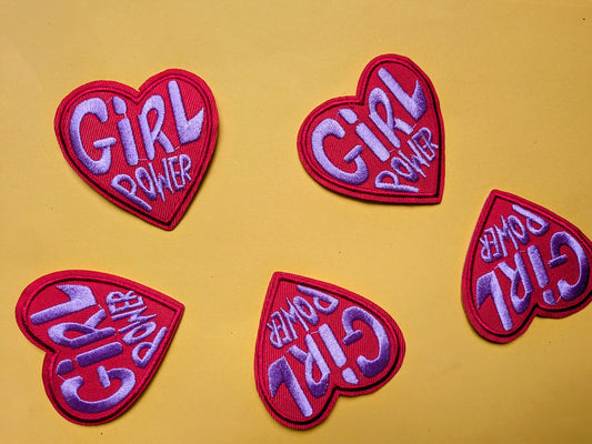 Girl Power Patch – rood & paars – limited edition – T is for Teddie – patch voor hoodie sweater tas – Gen Z friendly